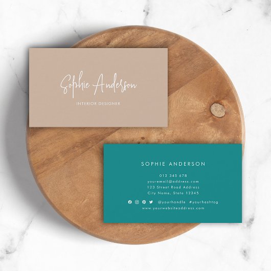 ソーシャルメディアスクリプトの追加カスタムの色のミニマル 名刺