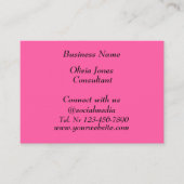 ソーシャルメディアトレンディーネオンモダンネオンピンク 名刺 (正面)