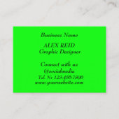 ソーシャルメディアトレンディーネオンモダン蛍光緑 名刺 (正面)
