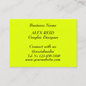 ソーシャルメディアトレンディーネオンモダン蛍光黄 名刺 (正面)