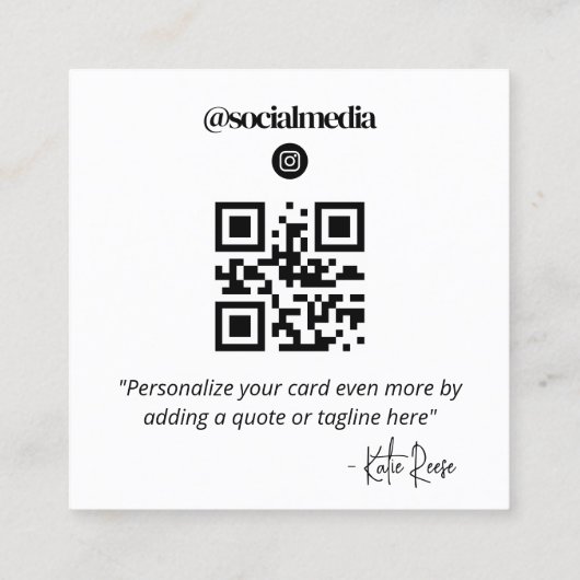 ソーシャルメディアネットワークフォトカード – Instagram スクエア名刺 (裏面)