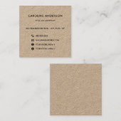 ソーシャルメディアネットワーク素朴なクラフト スクエア名刺 (正面/裏面)