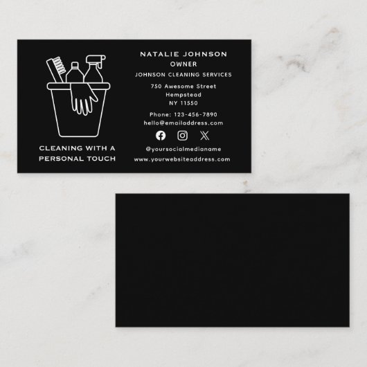 ソーシャルメディアハウス清掃サービス清掃員 名刺 (正面/裏面)