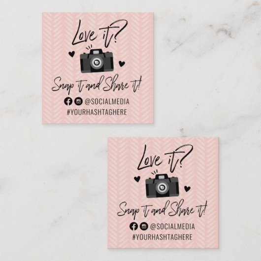 ソーシャルメディアハッシュタグスクエアビジネスカード スクエア名刺 (正面/裏面)