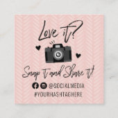 ソーシャルメディアハッシュタグスクエアビジネスカード スクエア名刺 (裏面)