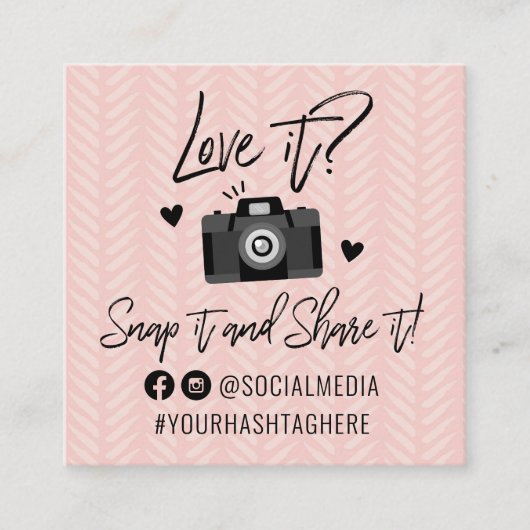 ソーシャルメディアハッシュタグスクエアビジネスカード スクエア名刺 (正面)