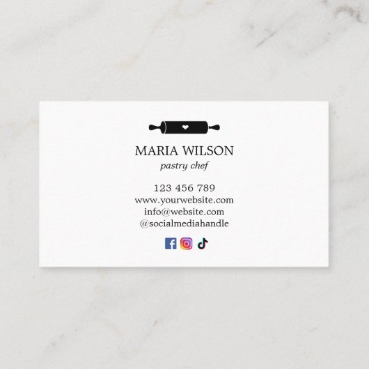ソーシャルメディアパティシシェフベーカリー転がズピン 名刺 (裏面)