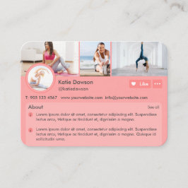 ソーシャルメディアパーソナルフィットネストレーナープロファイルページ 名刺