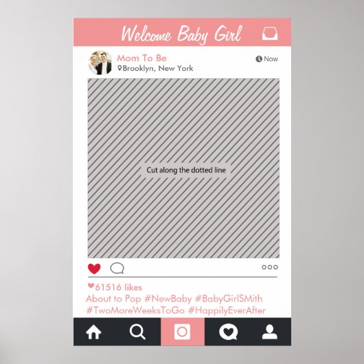ソーシャルメディアパーティーフレーム写真ブース小道具ポスター ポスター (正面)