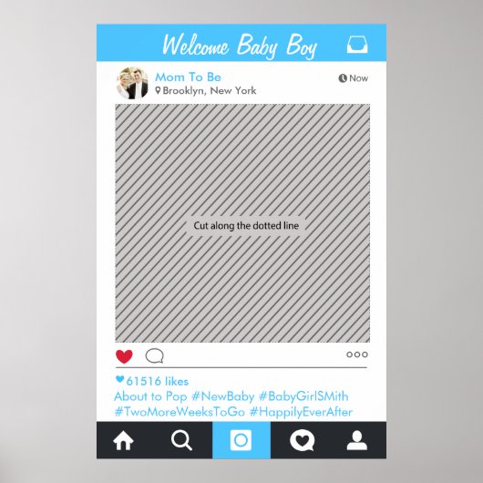 ソーシャルメディアパーティーフレーム写真ブース小道具ポスター ポスター (正面)