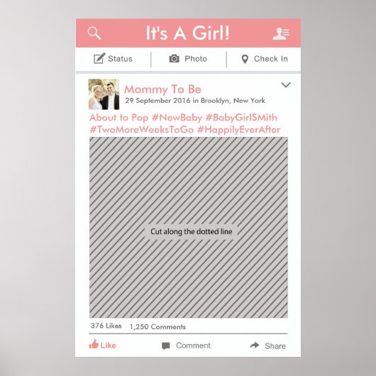 ソーシャルメディアパーティーフレーム写真ブース小道具 ポスター (正面)