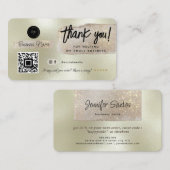 ソーシャルメディアビジネスモダン金ゴールドありがとう 名刺 (正面/裏面)