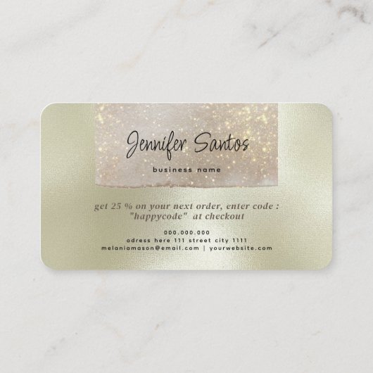 ソーシャルメディアビジネスモダン金ゴールドありがとう 名刺 (裏面)