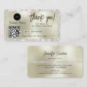 ソーシャルメディアビジネスモダン金ゴールドダイヤサンキューモンド 名刺 (正面/裏面)