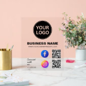 ソーシャルメディアビジネスロゴに接続 アクリルサイン (ウェディング)