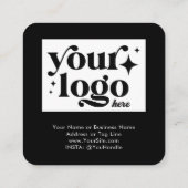 ソーシャルメディアビジネスロゴQRコードブラックシンプル スクエア名刺 (裏面)