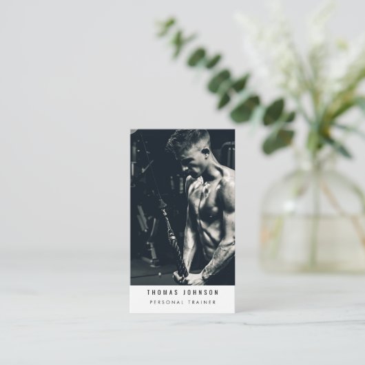 ソーシャルメディアフィットネスインフルエンサー2 QRコード写真 名刺 (スタンド正面)