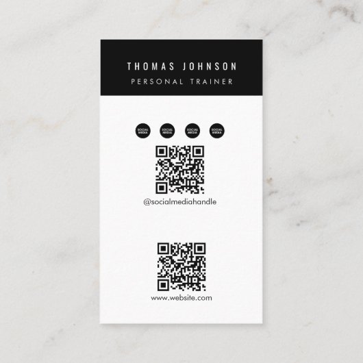 ソーシャルメディアフィットネスインフルエンサー2 QRコード写真 名刺 (裏面)