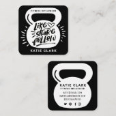 ソーシャルメディアフィットネスインフルエンサーKettlebell Black スクエア名刺 (正面/裏面)