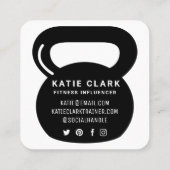 ソーシャルメディアフィットネスインフルエンサーKettlebell White スクエア名刺 (裏面)