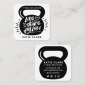 ソーシャルメディアフィットネスインフルエンサーKettlebell White スクエア名刺 (正面/裏面)