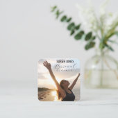 ソーシャルメディアフィットネスパーソナルトレーナーインフルエンサー スクエア名刺 (スタンド正面)