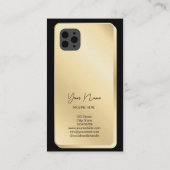 ソーシャルメディアフェミニンQRコードモダン金ゴールド事業 名刺 (裏面)