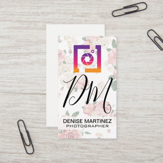 ソーシャルメディアフォトアイコン |ヴィンテージフローラ 名刺 (正面/裏面インサイチュ)