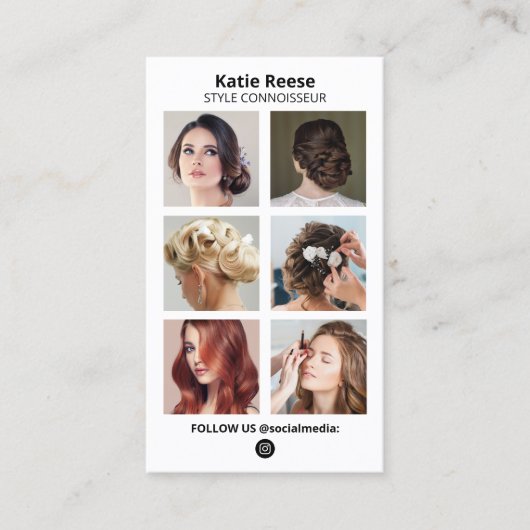 ソーシャルメディアフォトグリッドQRコード – Instagram 名刺 (正面)