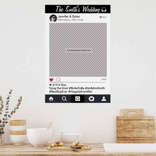 ソーシャルメディアフレームパーティーフォトプロップ ポスター (キッチン)