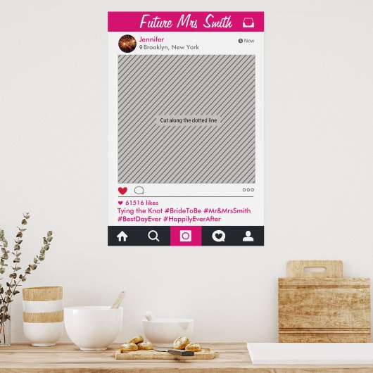 ソーシャルメディアフレームパーティー写真小道具 ポスター (キッチン)