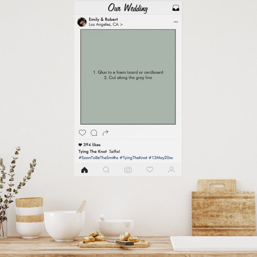 ソーシャルメディアフレーム ウェディングパーティープロップ フォトブース ポスター (キッチン)