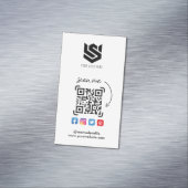 ソーシャルメディアプロファイルQRコードロゴモダンシンプル マグネット名刺 (インサイチュ)