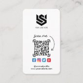 ソーシャルメディアプロファイルQRコードロゴモダンシンプル 名刺 (正面)