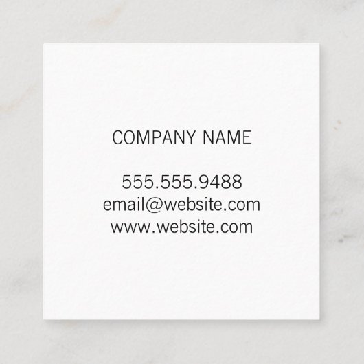 ソーシャルメディアプロモーション（黒/白） スクエア名刺 (裏面)