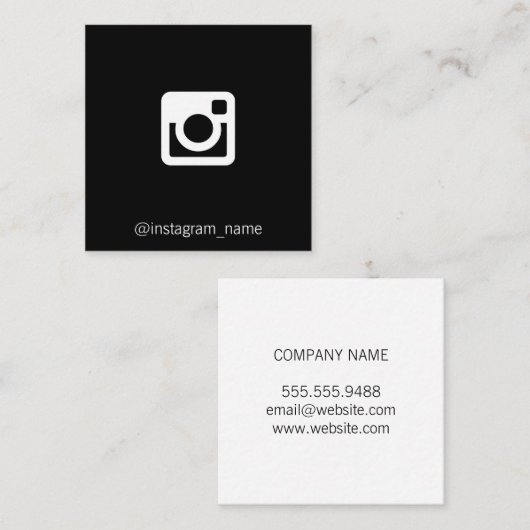 ソーシャルメディアプロモーション（黒/白） スクエア名刺 (正面/裏面)