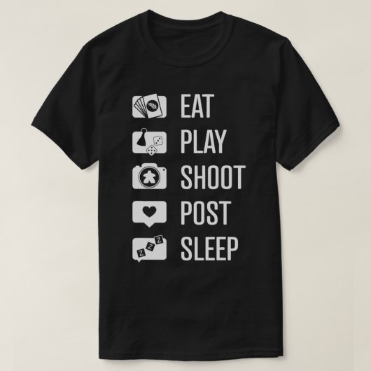 ソーシャルメディアボードゲーム写真家 Tシャツ (デザイン正面)