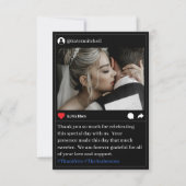 ソーシャルメディアポストフォトダークモード結婚ズ サンキューカード (正面)