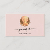 ソーシャルメディアマネージャコンテンツクリエータロゴQRピンク 名刺 (正面)