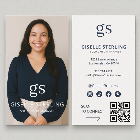 ソーシャルメディアマネージャー写真ソーシャルメディアQRコード 名刺