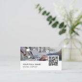 ソーシャルメディアマネージャーQRコードロゴソーシャルメディア 名刺 (スタンド正面)