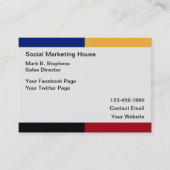 ソーシャルメディアマーケティング連絡ビジネスカード コーリングカード (正面)