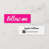 ソーシャルメディアミニマリストモダントレンディーピンク スキニー名刺 (正面/裏面)