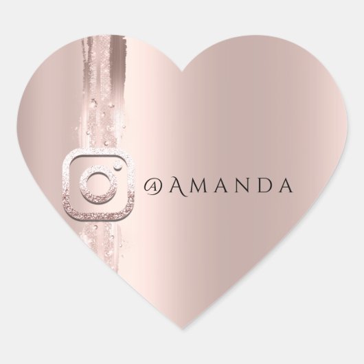 ソーシャルメディアメイクアップグラームイベントインスタLAロゴ ハートシール (正面)