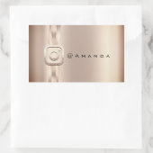 ソーシャルメディアメイクアップバラ金ゴールドInstagraロゴ 長方形シール (バッグ)