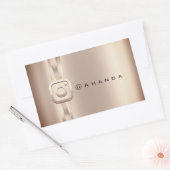 ソーシャルメディアメイクアップバラ金ゴールドInstagraロゴ 長方形シール (封筒)