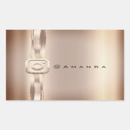 ソーシャルメディアメイクアップバラ金ゴールドInstagraロゴ 長方形シール