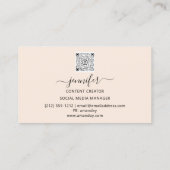 ソーシャルメディアライターコンテンツクリエータブログQRモノガム 名刺 (裏面)