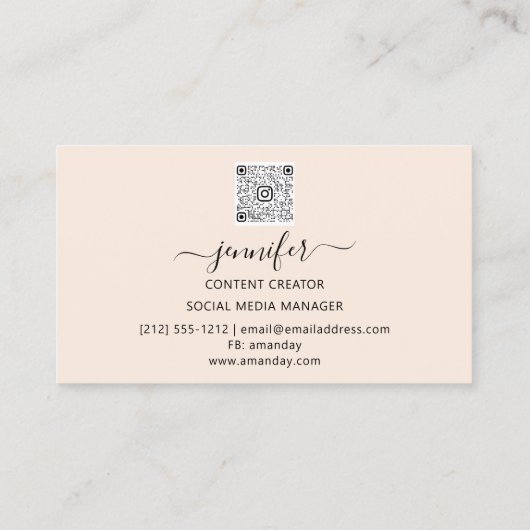 ソーシャルメディアライターコンテンツクリエータブログQRモノガム 名刺 (裏面)
