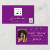 ソーシャルメディアロゴフォトQRコードブログバラBerry 名刺 (正面/裏面)